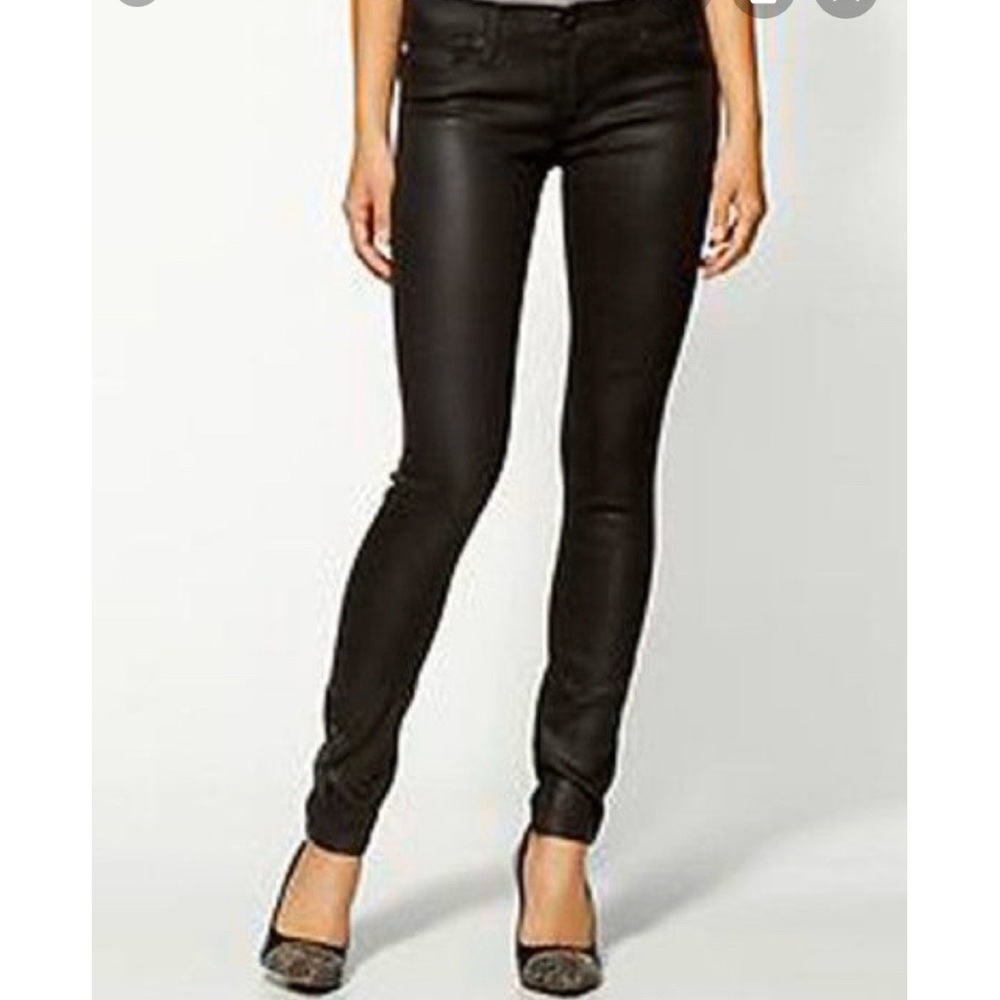 Hudson Krista Super Skinny Wax Coated Ankle Jeans - Picture 3 of 5